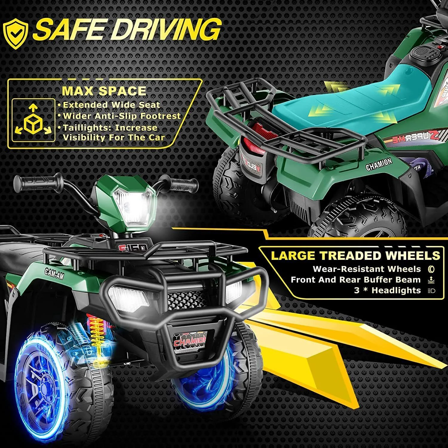 Electric 4-Wheeler ATV Quad for Kids with LED Lights, USB and MP3 Player - Suitable for Girls and Boys Aged 4-6 Years - Image 28