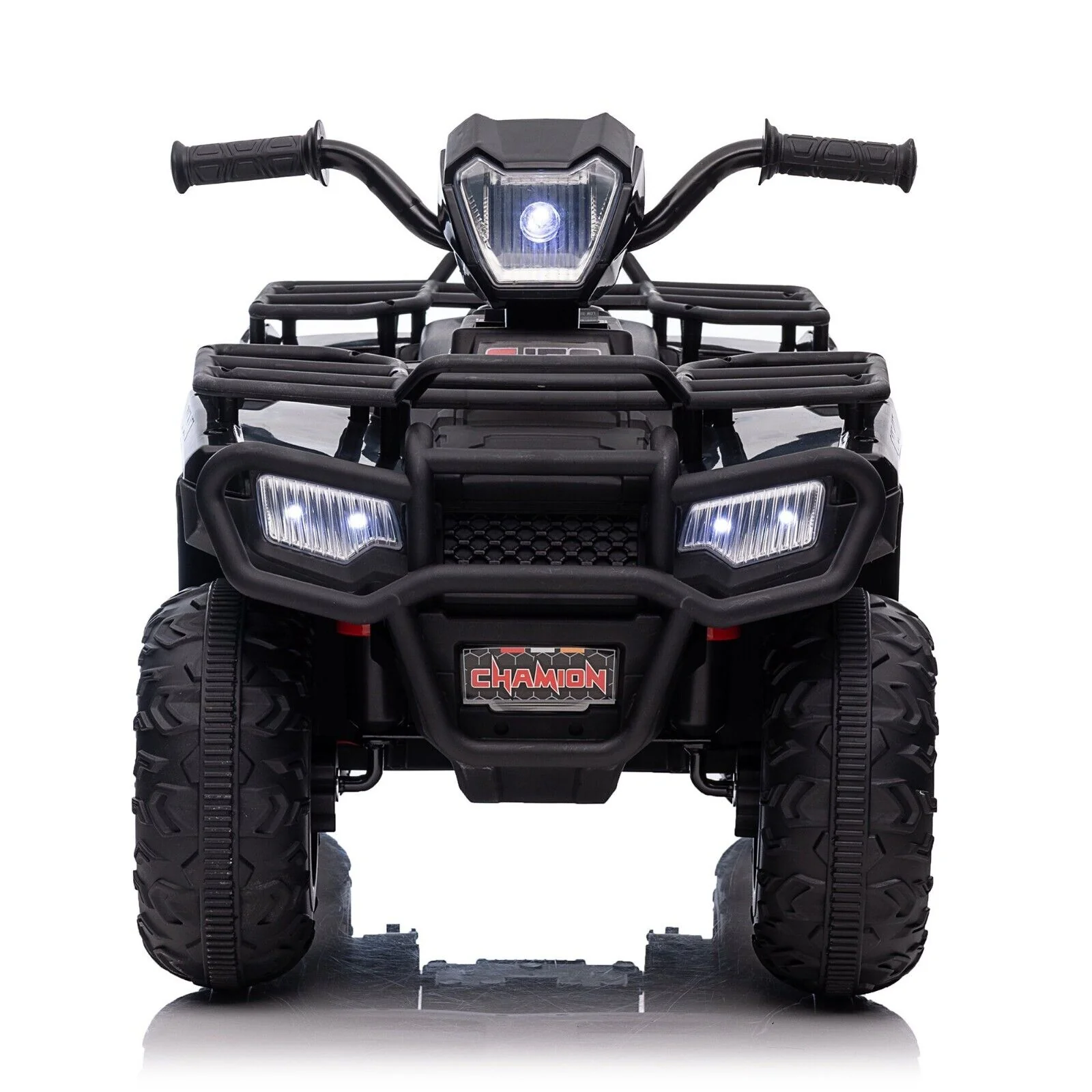 Electric 4-Wheeler Quad for Kids with MP3 & Headlights - 2 Speeds, 12V, Black - Image 2