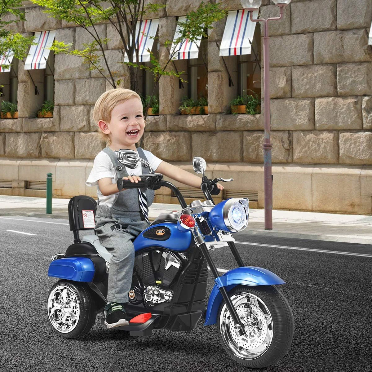 Battery-Powered Child's Electric Chopper-Style Ride-On Motorcycle Toy - Image 6