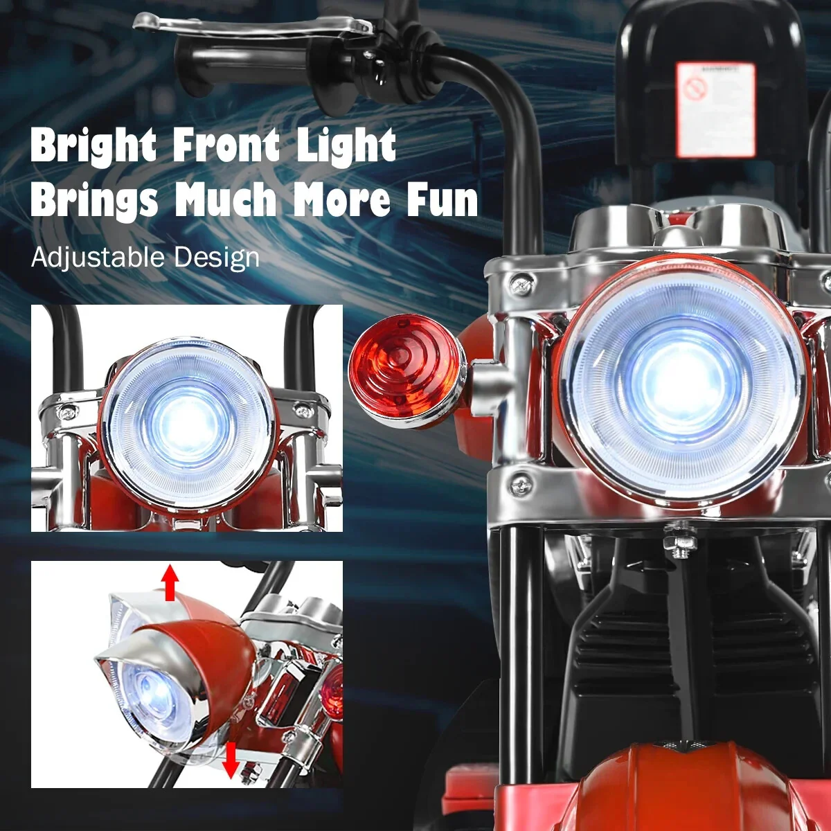 Red Battery-Powered Electric Motorcycle Ride-On Toy for Kids - Image 3