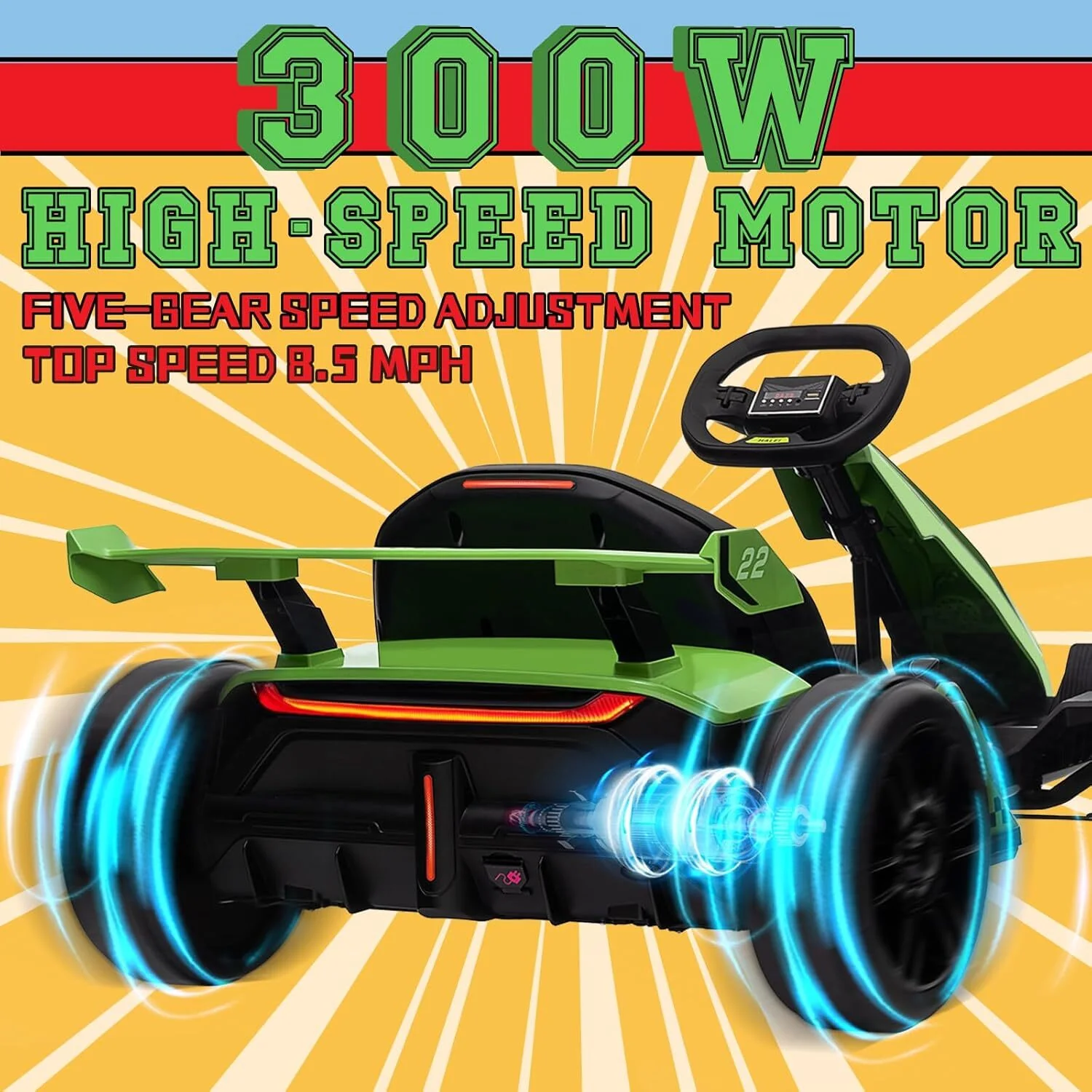 Electric Drift Kart with Adjustable Seat 24V Outdoor Ride-On Toy with 4 Speed Modes - Image 25