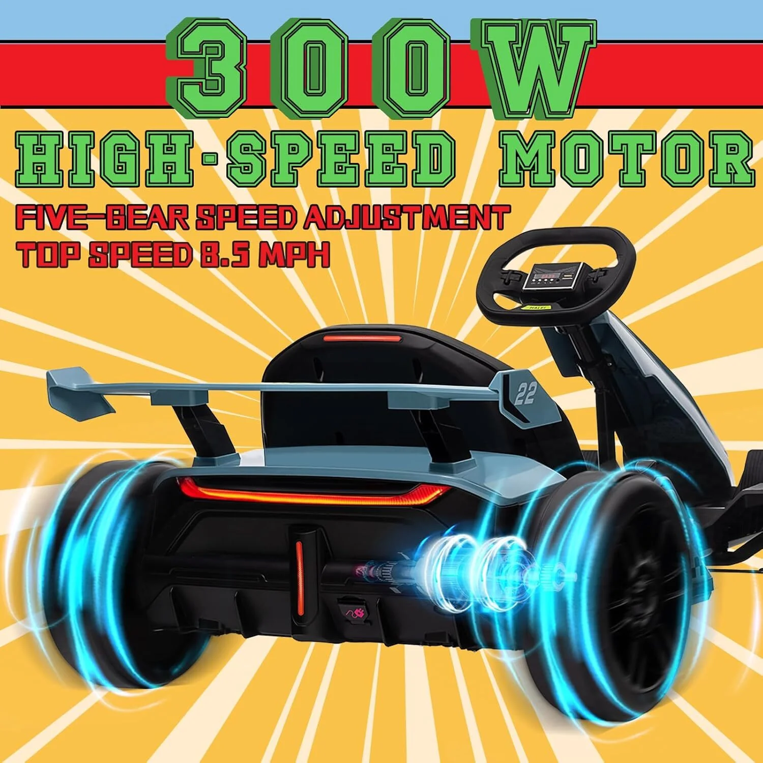 Electric Drift Kart with Adjustable Seat 24V Outdoor Ride-On Toy with 4 Speed Modes - Image 29