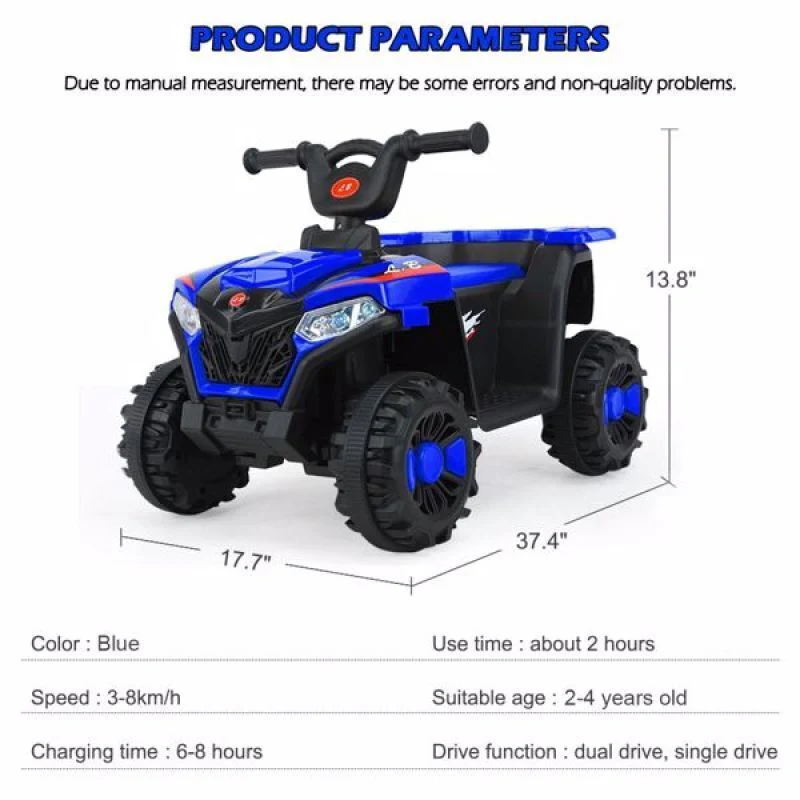 Electric Kids ATV with 6V Battery, Forward/Reverse Switch - Perfect for Beach Adventures! - Image 2