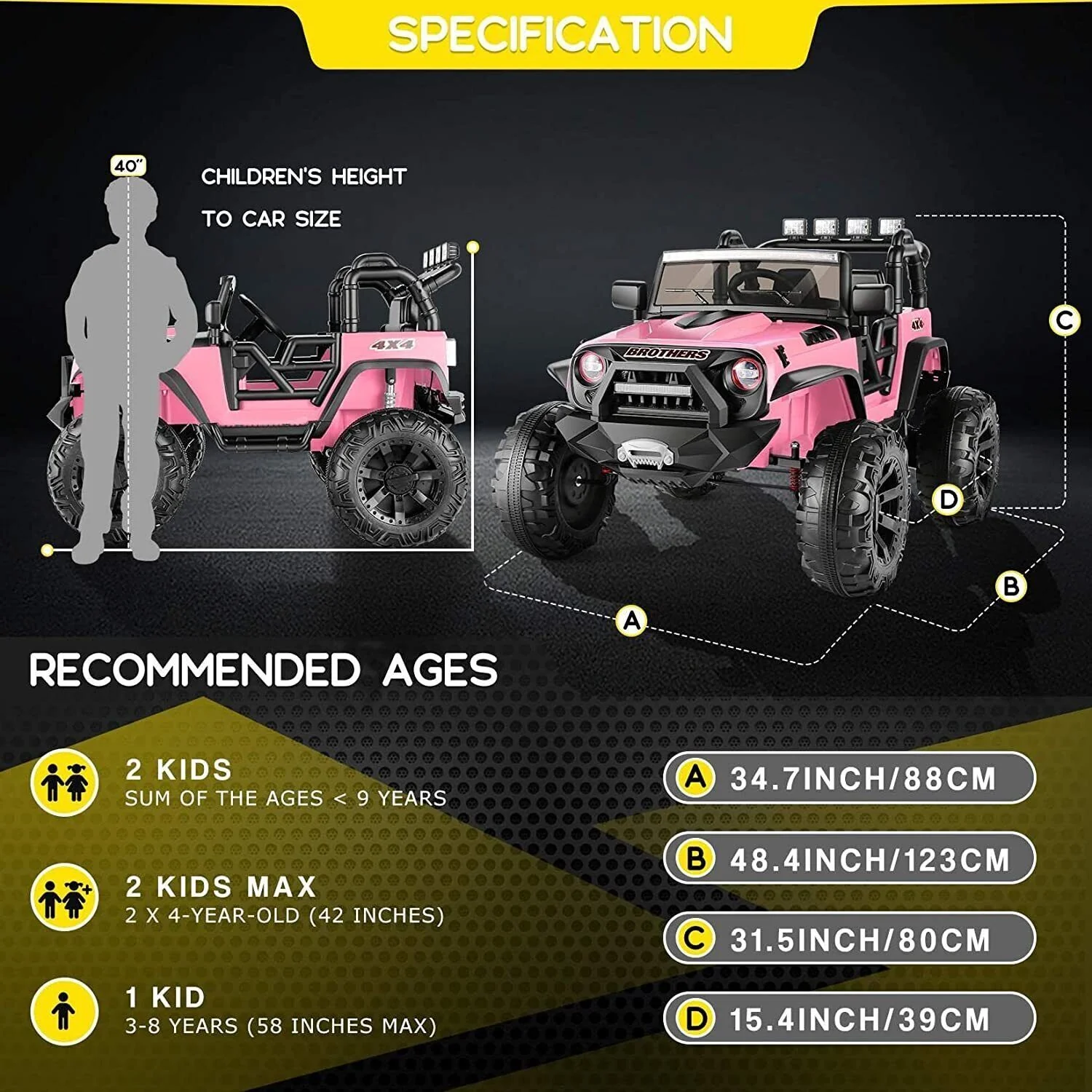 Electric Kids Ride-On Jeep Car with 12V/24V Power Wheels, Music, and Remote Control - Image 21