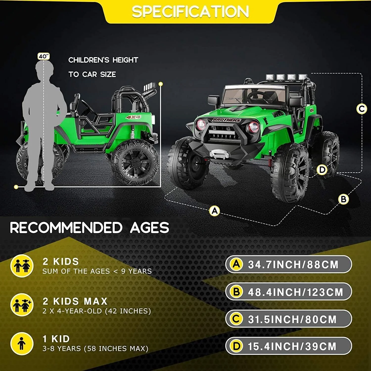 Electric Kids Ride-On Jeep Car with 12V/24V Power Wheels, Music, and Remote Control - Image 23