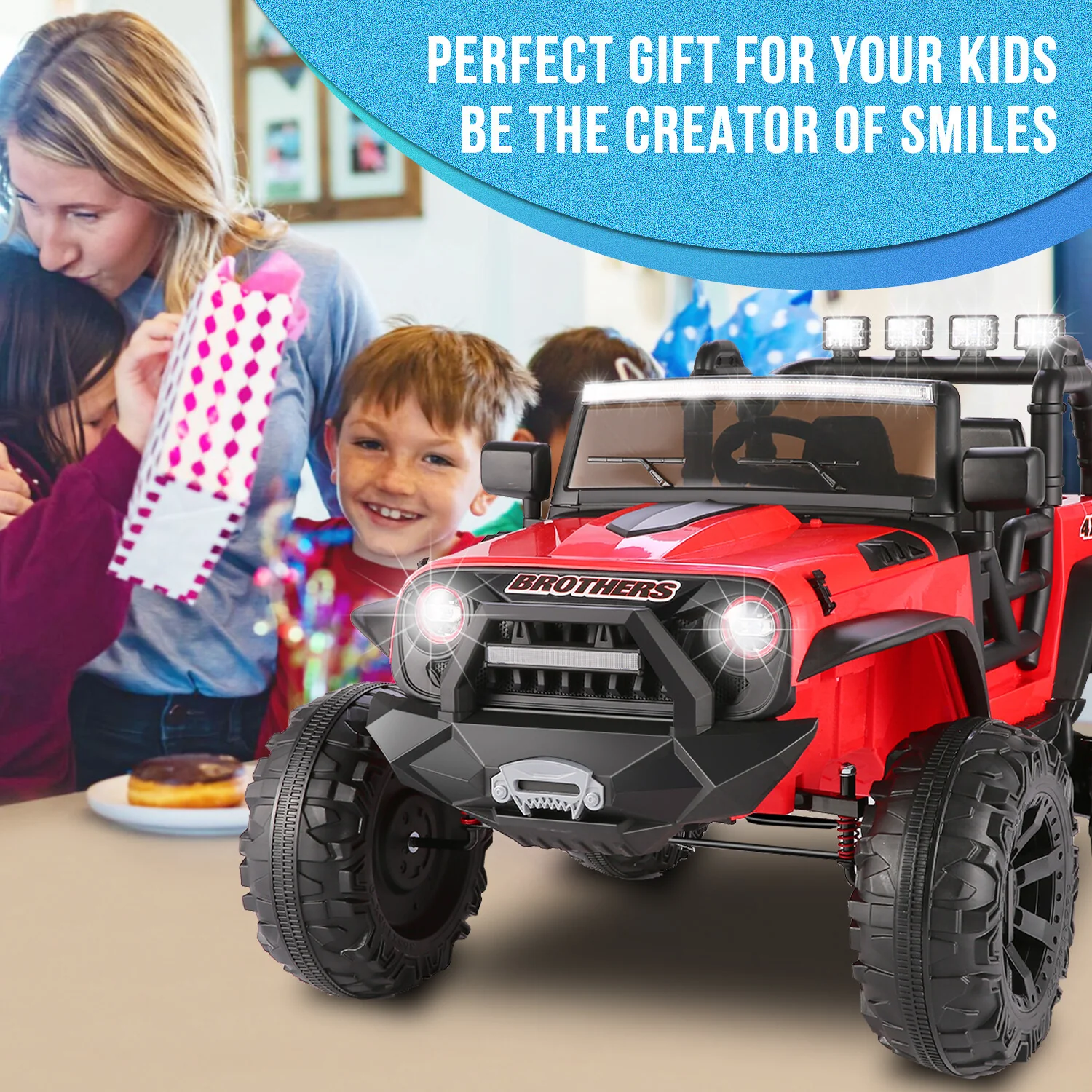 24V Electric Kids Ride-On Jeep with Power Wheels, Remote Control, and Music - Image 7