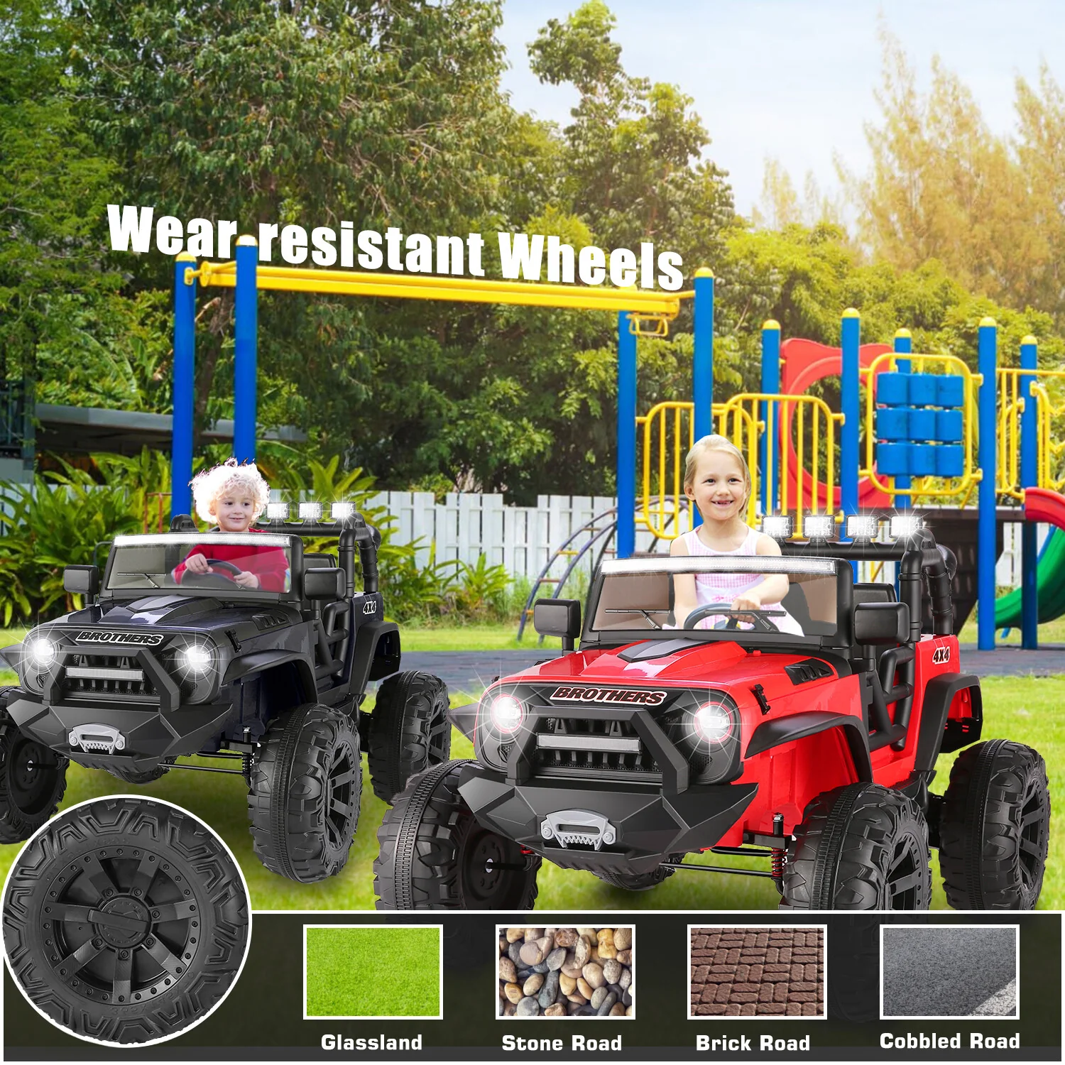 24V Electric Kids Ride-On Jeep with Power Wheels, Remote Control, and Music - Image 8