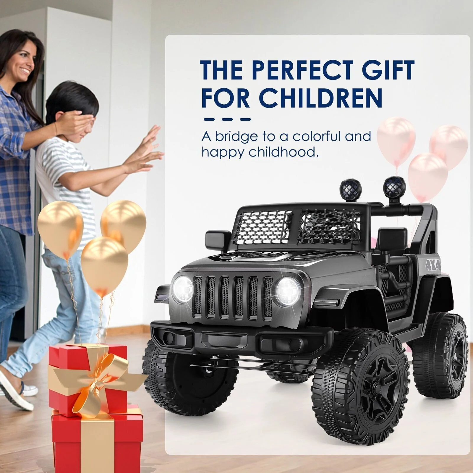 Electric Kids Ride On Car with 12V 7Ah Battery and 2 Seater Jeep Design - Safe and Fun for Kids! - Image 21