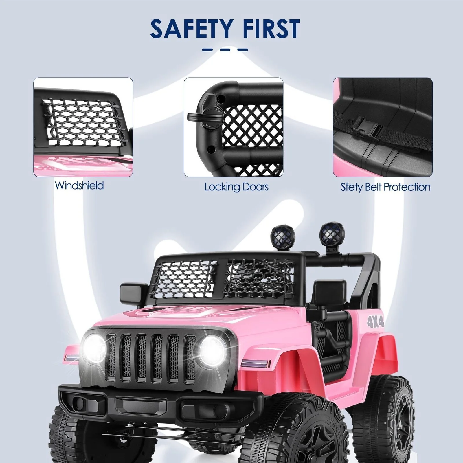 Electric Kids Ride On Car with 12V 7Ah Battery and 2 Seater Jeep Design - Safe and Fun for Kids! - Image 26