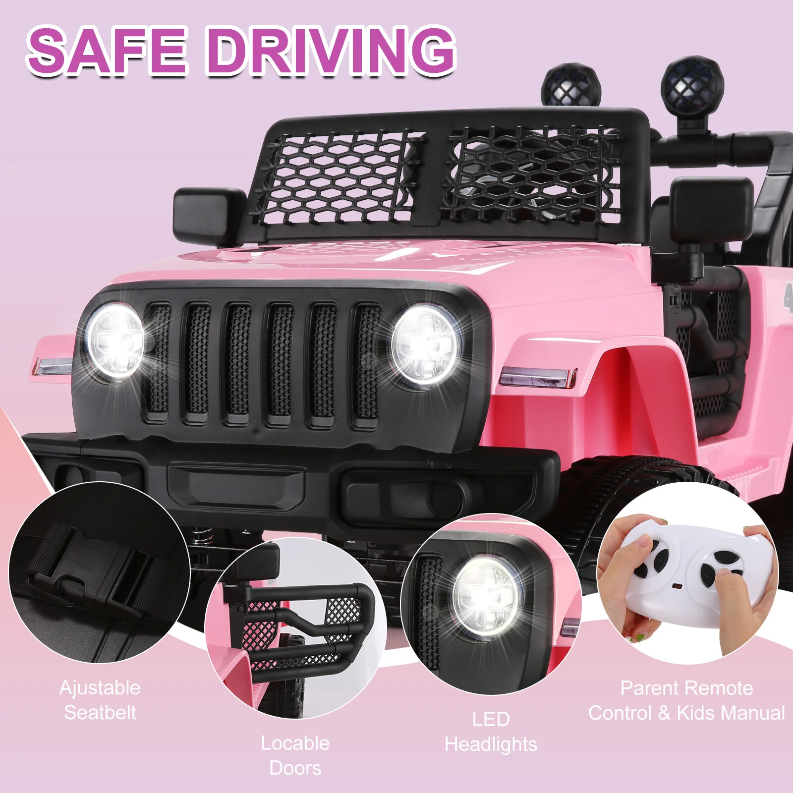 12V Electric Kids Ride-On Jeep Car with Remote Control, Music, and Powered Wheels - Image 13