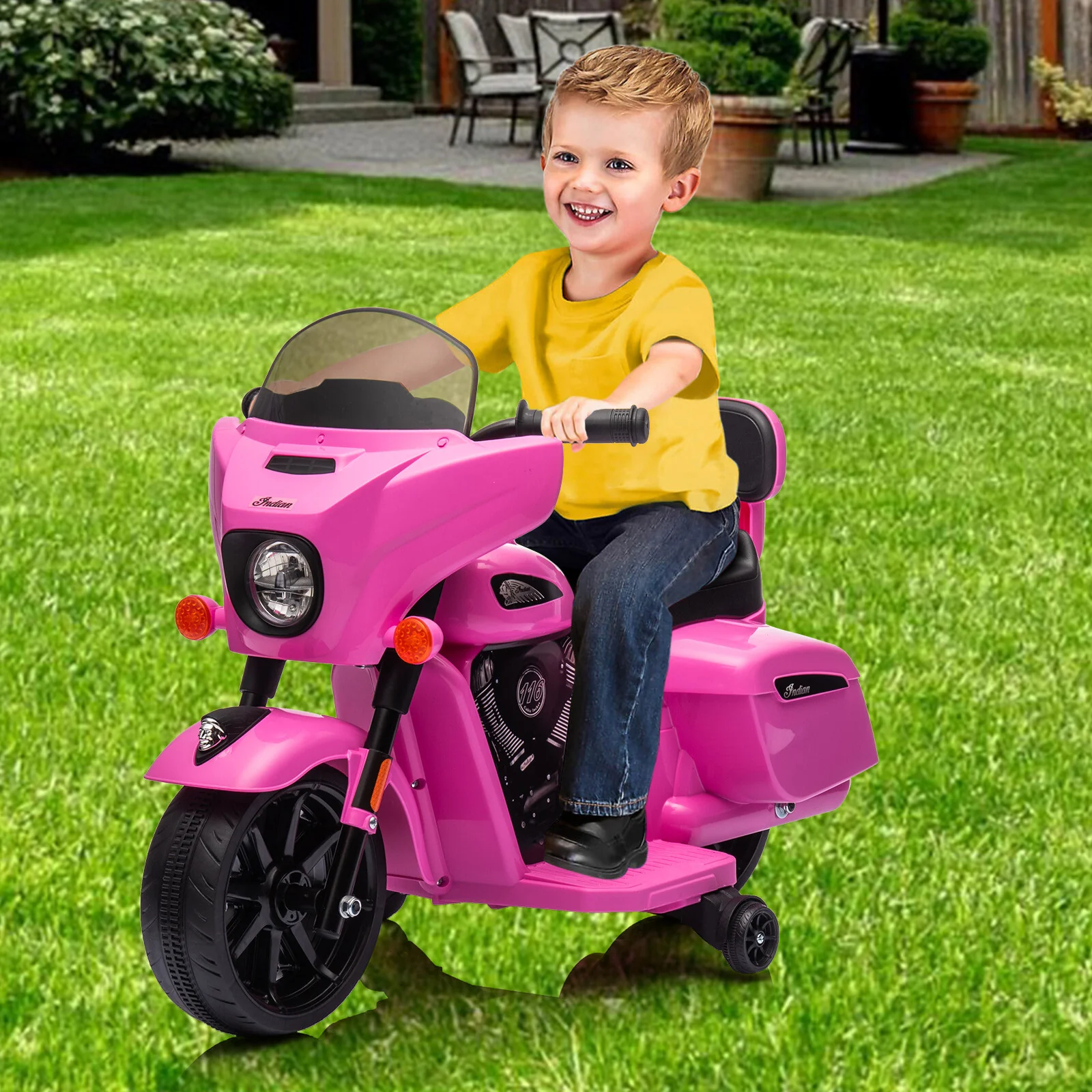 Electric Kids Ride-On Dirt Bike with Training Wheels and USB Charging - Image 3
