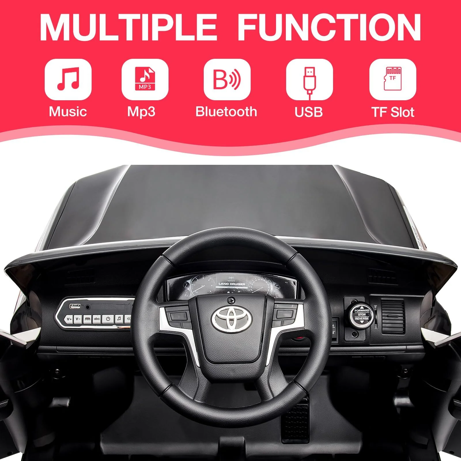 Electric Kids Ride-On SUV Car with 2 Motors, Battery Powered, 3 Speeds, LED Lights, and Music - Image 4