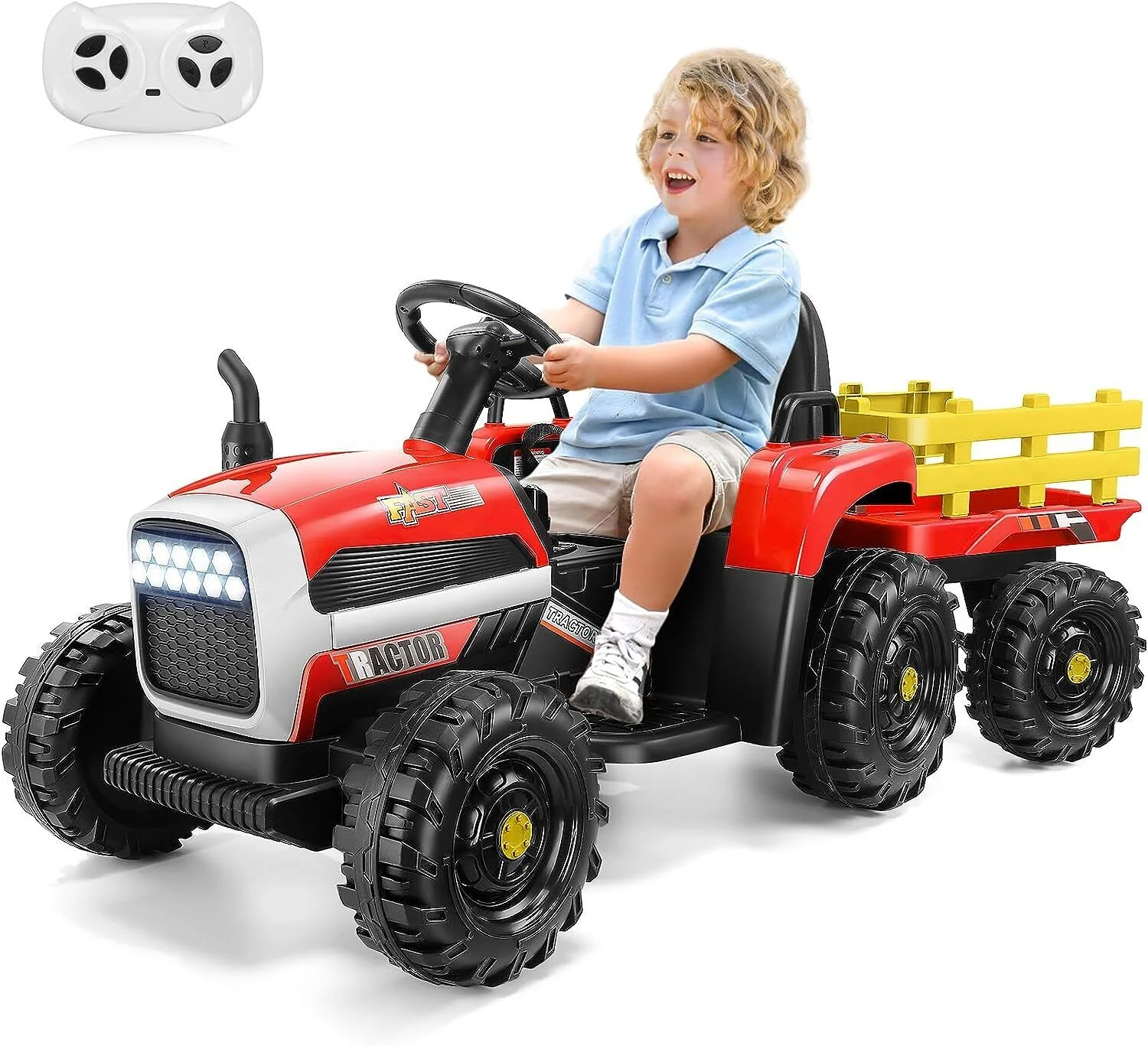 Electric Kids Ride On Tractor with Trailer - Perfect Christmas Gift! - Image 14