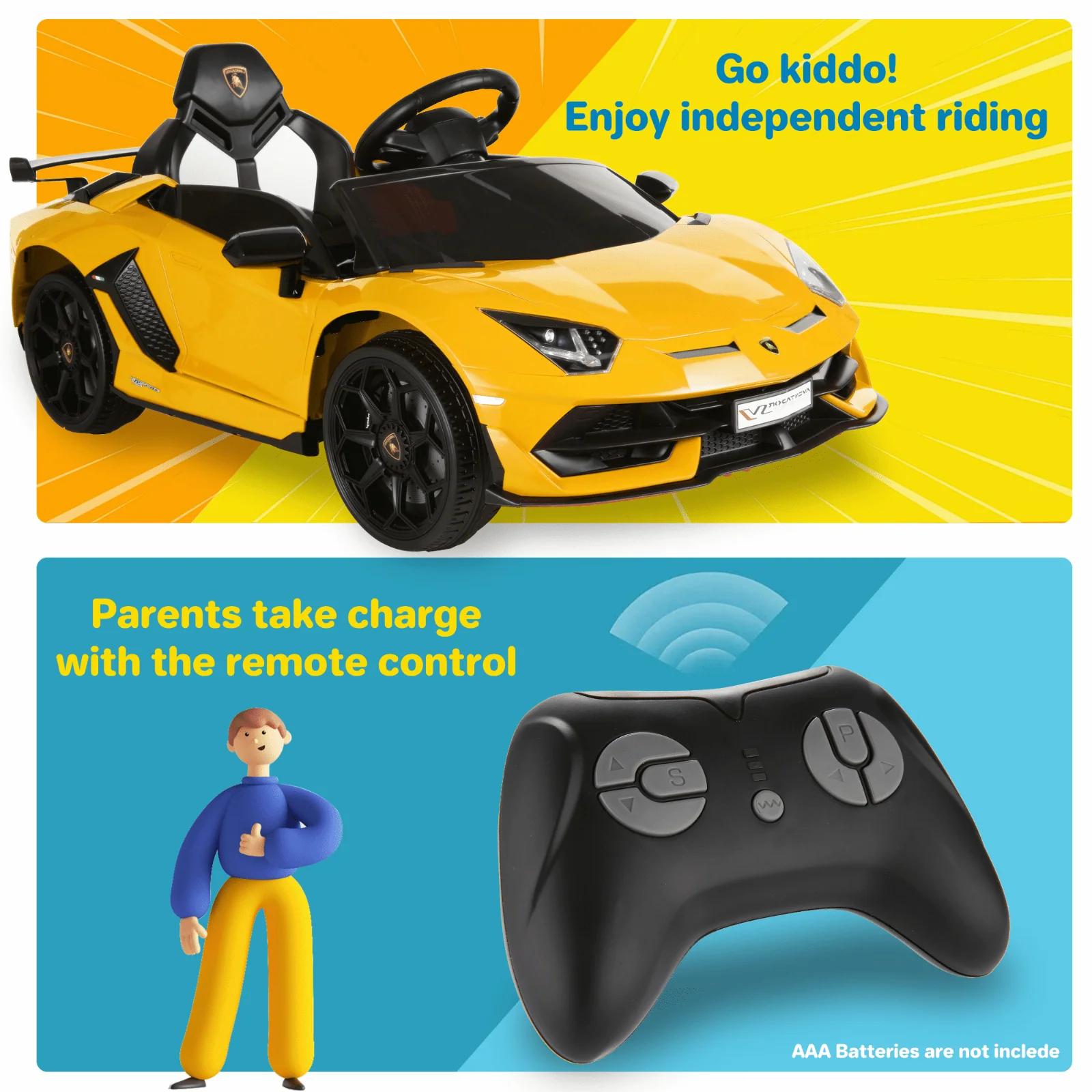 Electric Lamborghini Ride-On Car for Kids with Remote Control, LED Lights, and MP3 Player - 3 Speed Options - Image 31