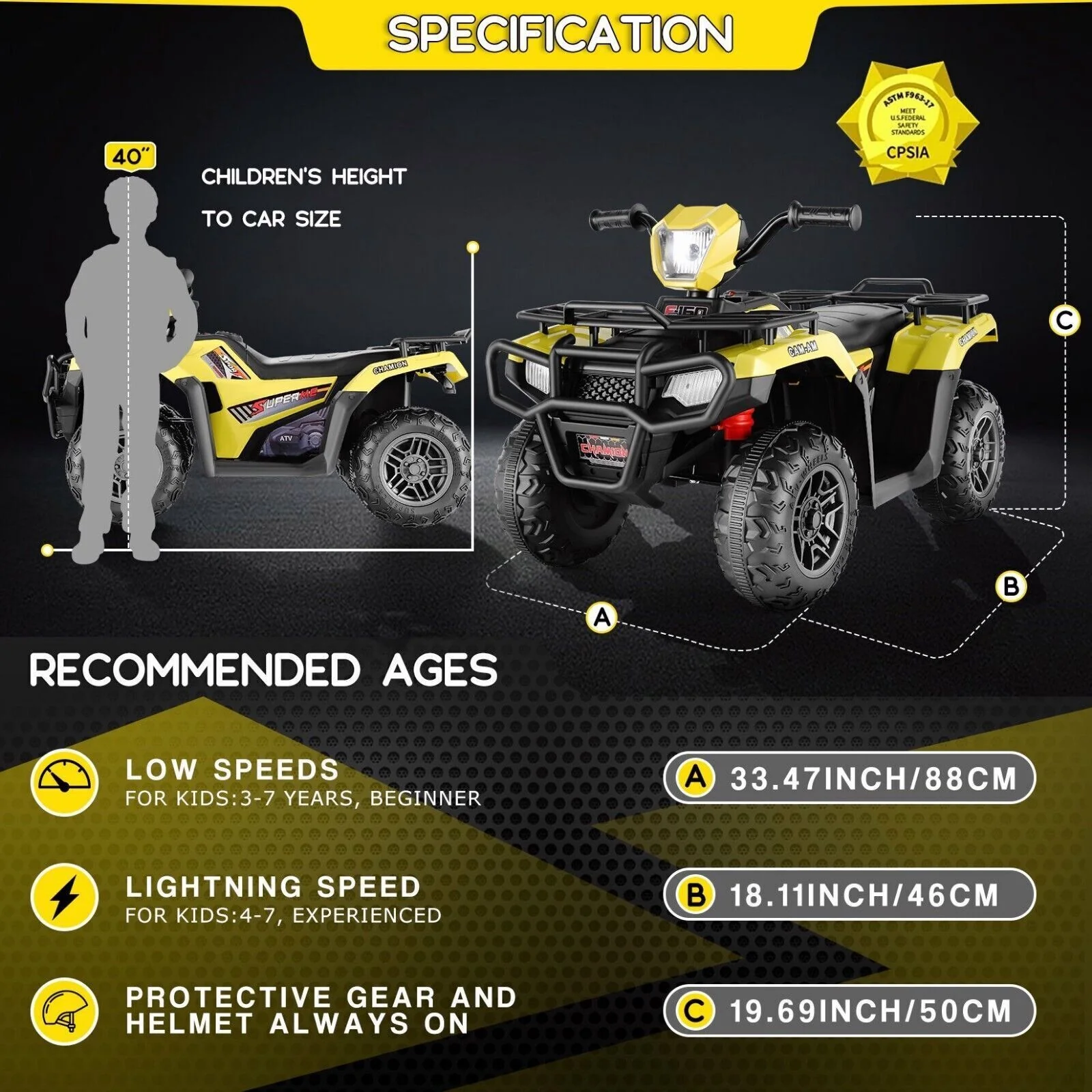Electric Quad ATV Car for Kids 2-9 Years - 12V Battery Powered 4-Wheeler Truck - Image 45