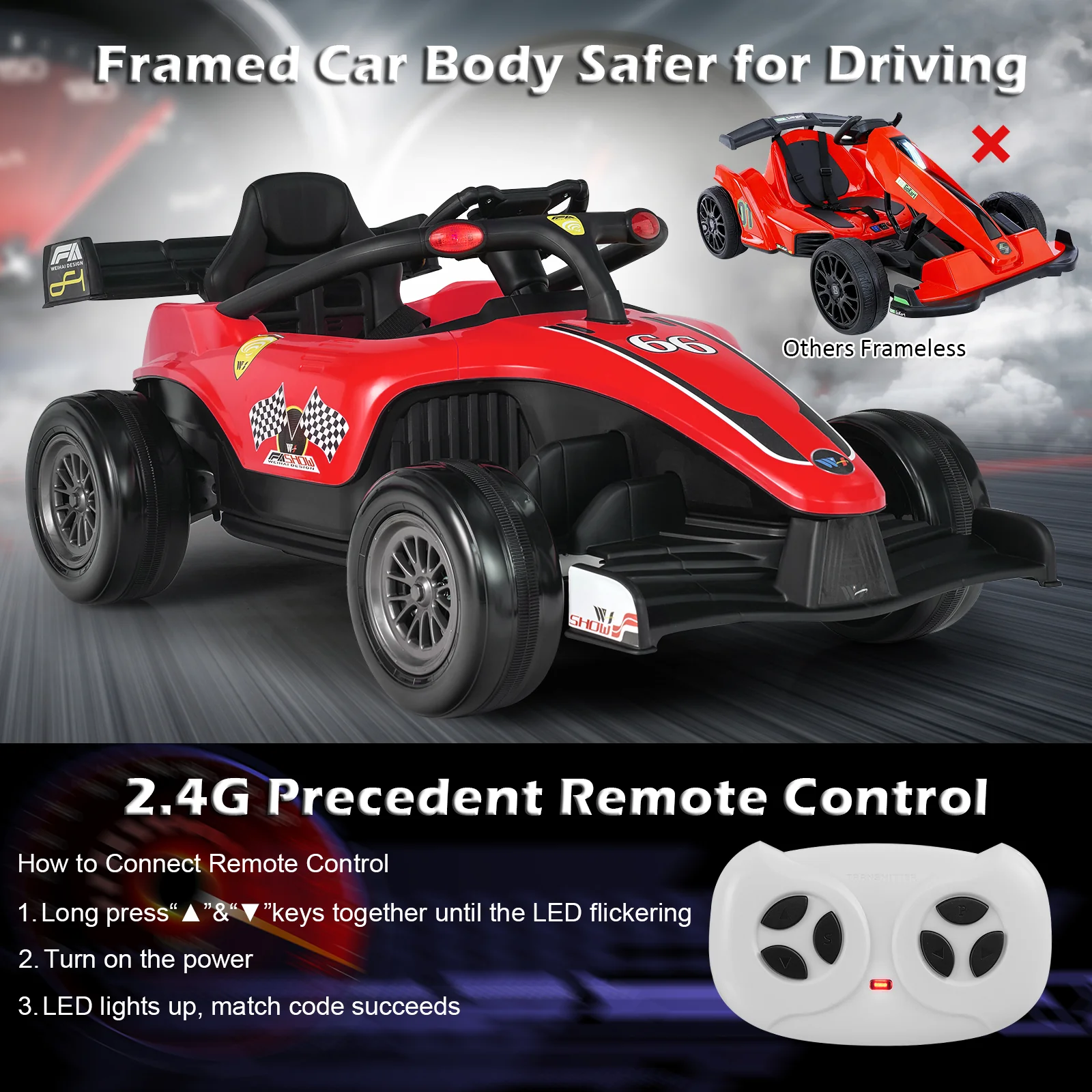 Electric Racing Truck for Kids with 2 Speeds, Remote Control, MP3 Player, and Lights - 12V - Image 34