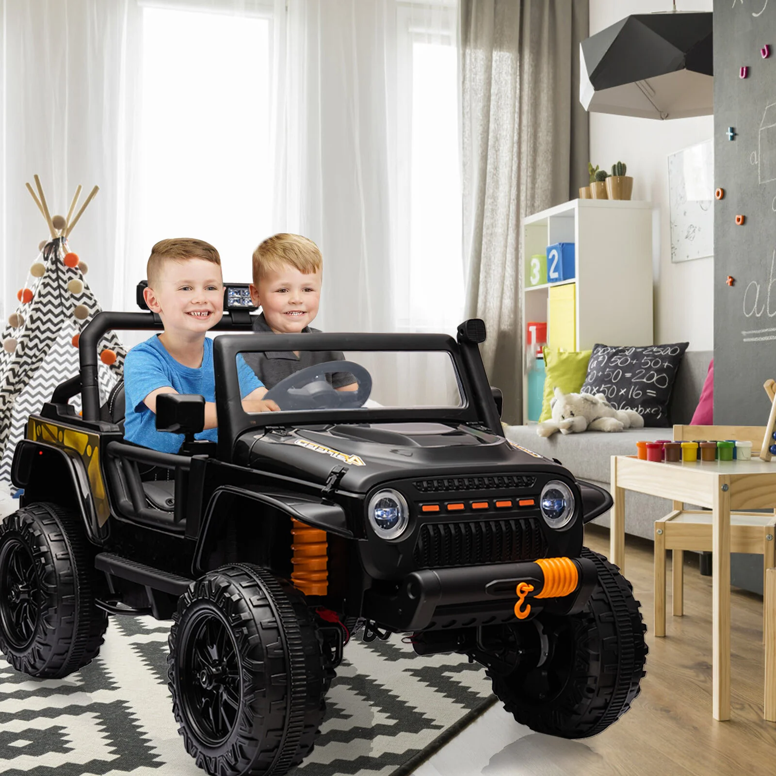 Electric Ride-On Truck for Kids 2-Seater Battery Powered with 4x35W Wheels - Image 21