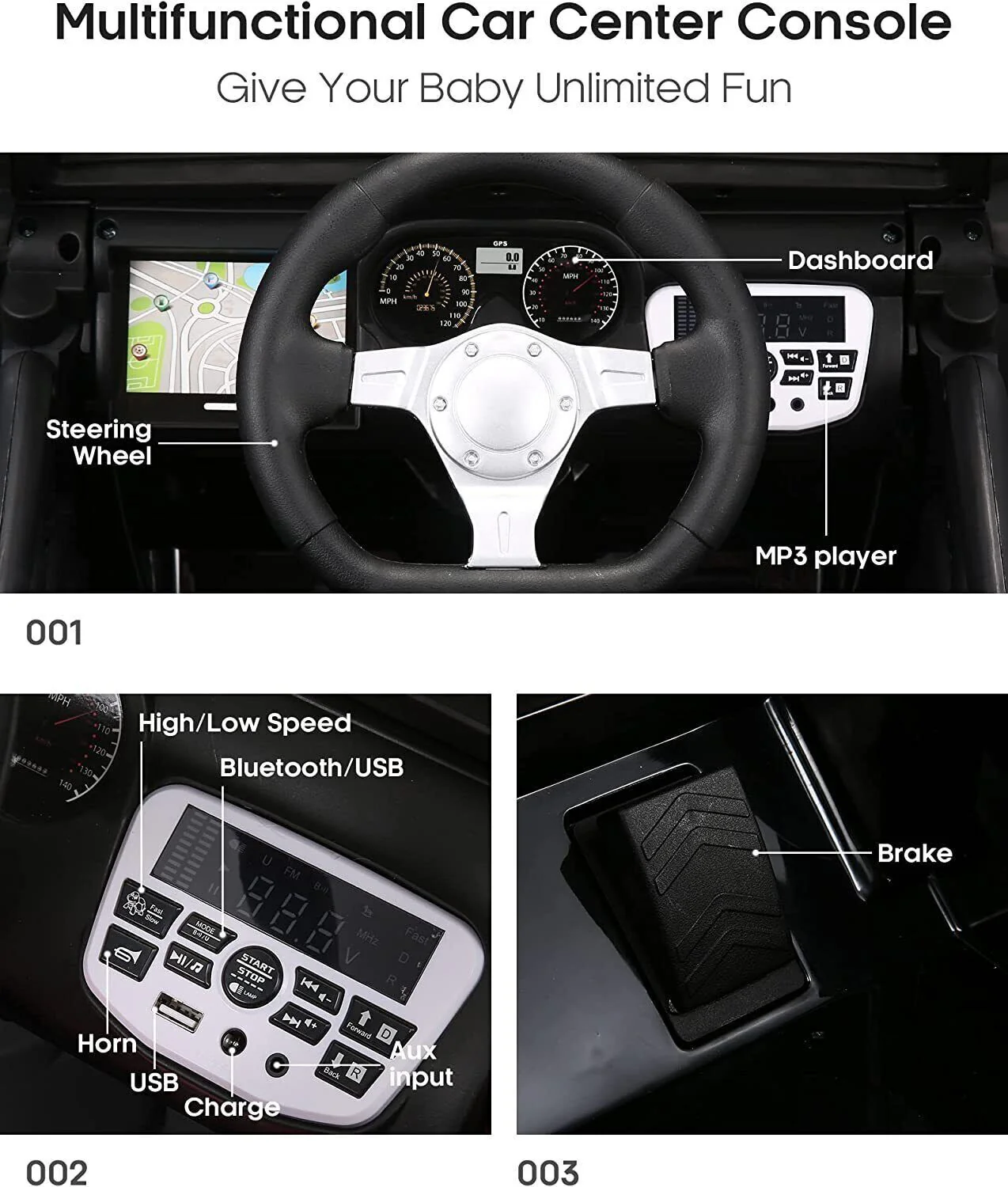 Electric Ride-On Car for Kids with MP3 Music, LED Lights, and Remote Control - 12V 7AH - Image 36