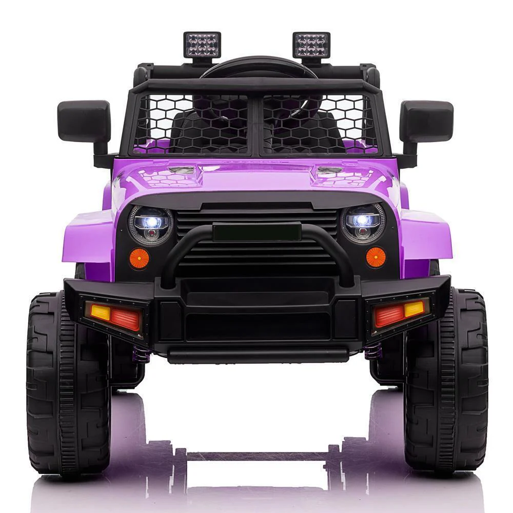 Electric Ride-On Car for Kids with Music, Lights, and Remote Control - Purple - Image 3