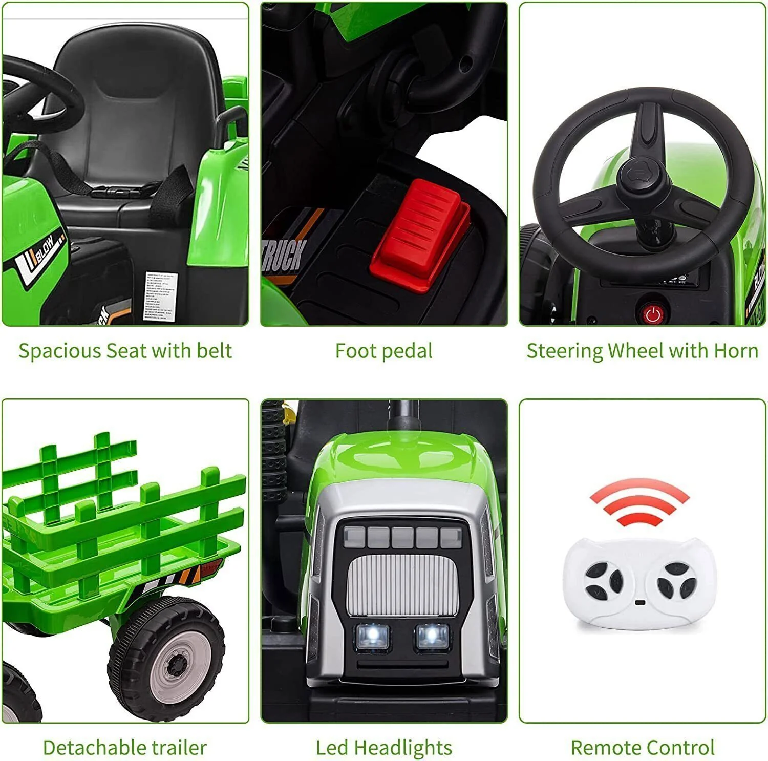 Electric Ride-On Toy Truck for Kids with Bluetooth MP3 and Remote Control - 12V - Image 4