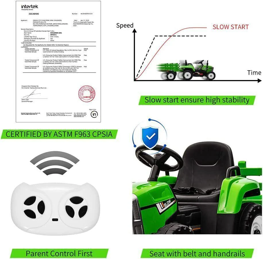 Electric Ride-On Toy Truck for Kids with Bluetooth MP3 and Remote Control - 12V - Image 6