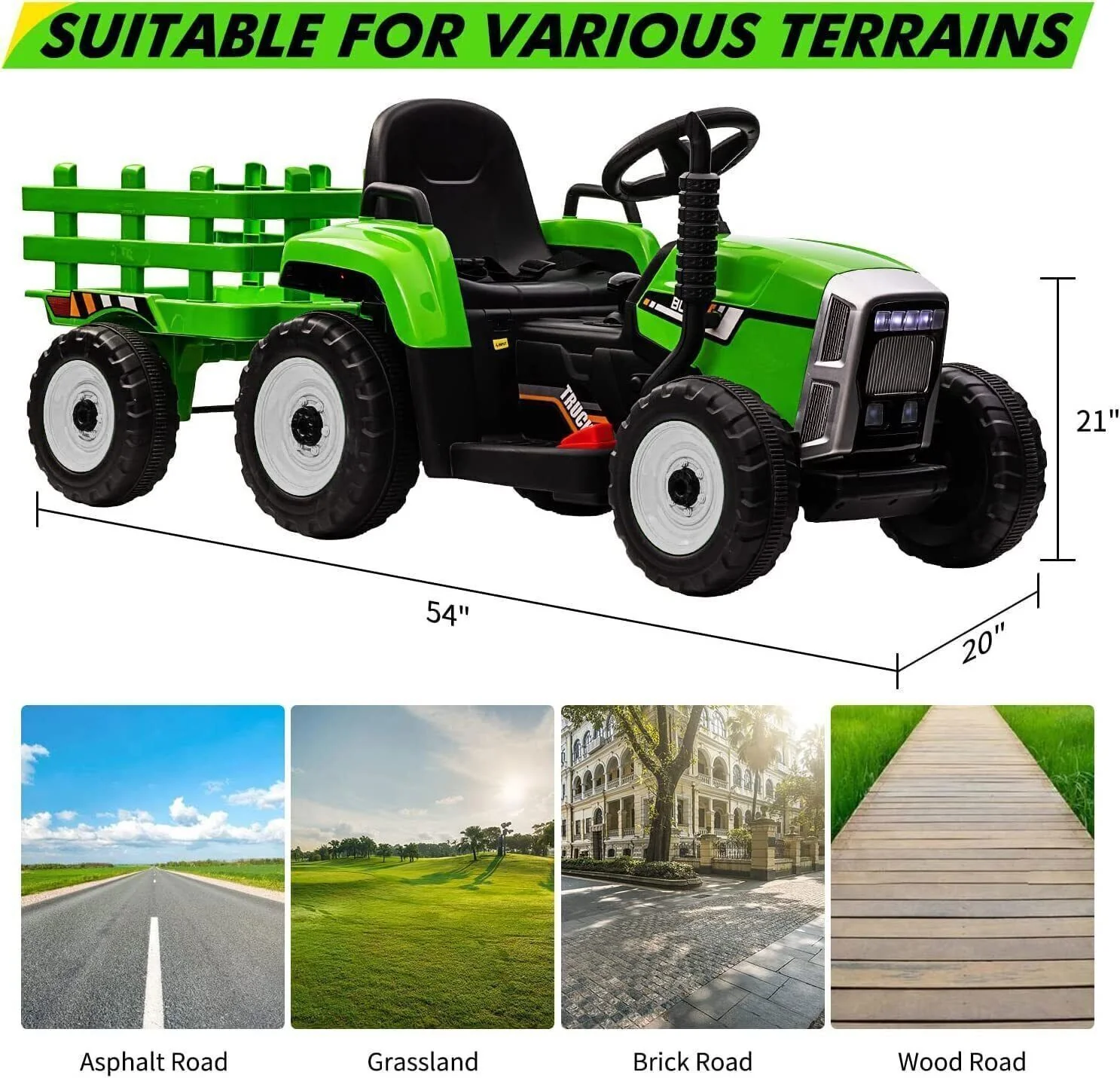 Electric Ride-On Toy Truck for Kids with Bluetooth MP3 and Remote Control - 12V - Image 7
