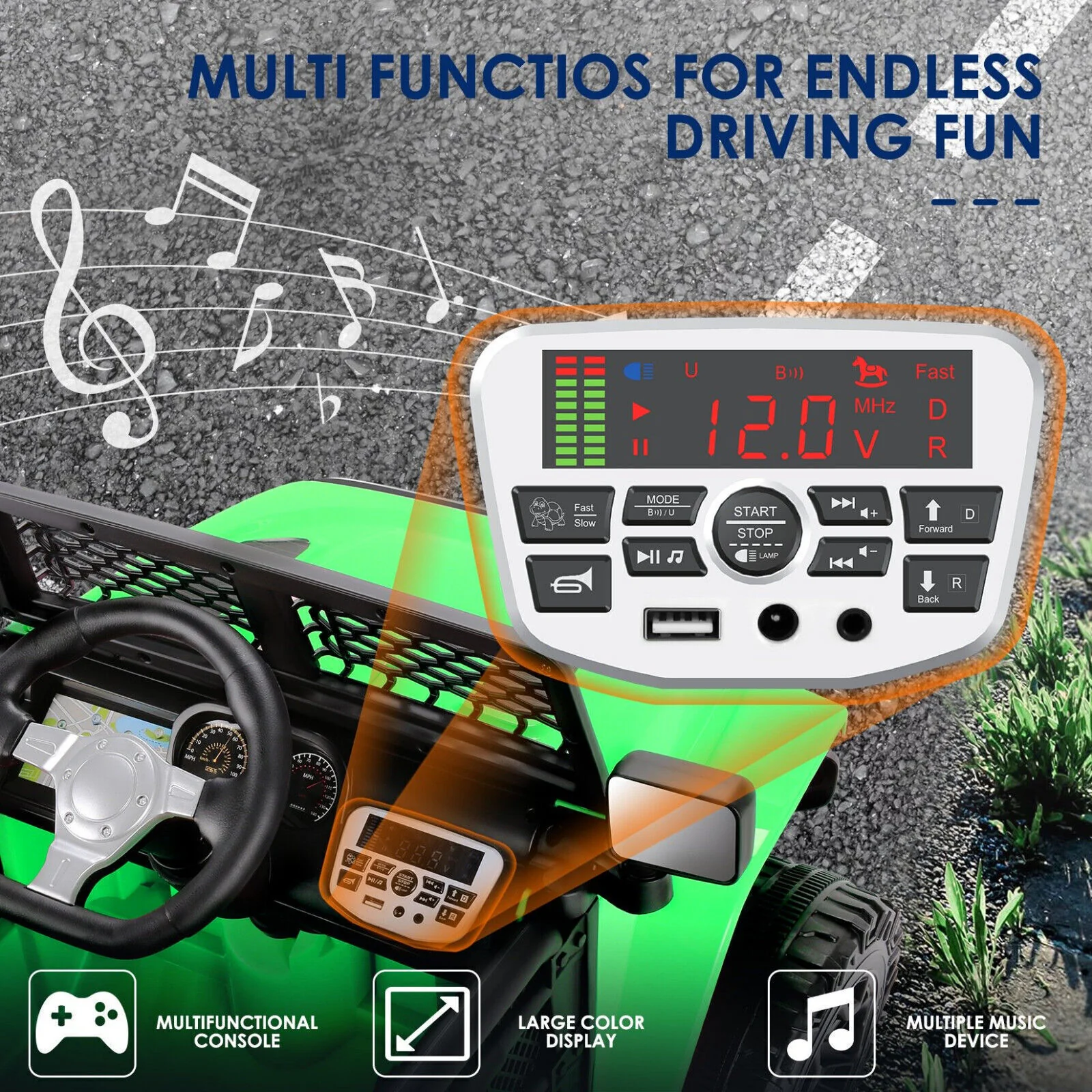 Electric Ride-On Toy Truck for Kids with Remote Control and Bluetooth Connectivity - Image 45