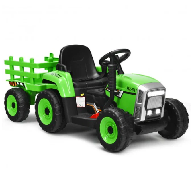 Electric Ride-On Tractor for Kids with Remote Control, Detachable Trailer, Lights, and MP3 Music - Image 2