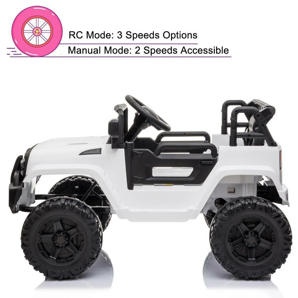 Electric White Truck 12V Battery-Powered Ride-On for Kids - Image 3