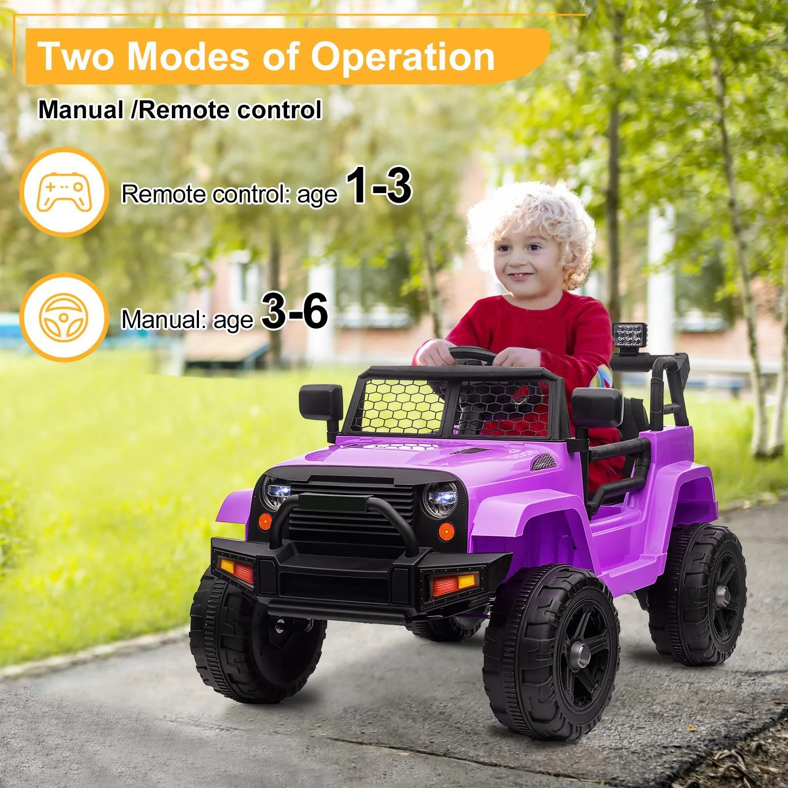 12V Kids Electric Jeep Ride-On Car with 4.5Ah Battery and 3-Speed Remote Control Toy - Image 5