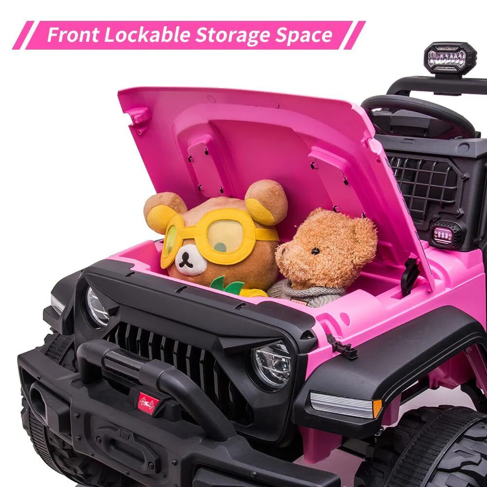 Extra Large Pink Ride-On Car for Kids with 24V Battery and 2 Seats - Includes Remote Control for Parental Supervision - Image 5