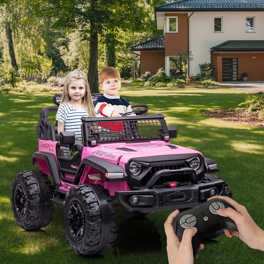 Extra Large Pink Ride-On Car for Kids with 24V Battery and 2 Seats - Includes Remote Control for Parental Supervision - Image 8