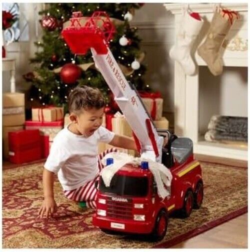 Fire Engine Ride-On with Crane, Water Squirt, Lights, and Siren - Ready for Action! - Image 3