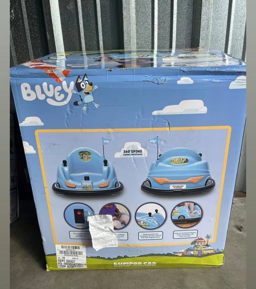 6V Bluey Bumper Car Ride-On Toy for Toddlers with 360° Spins and LED Lights - Image 2