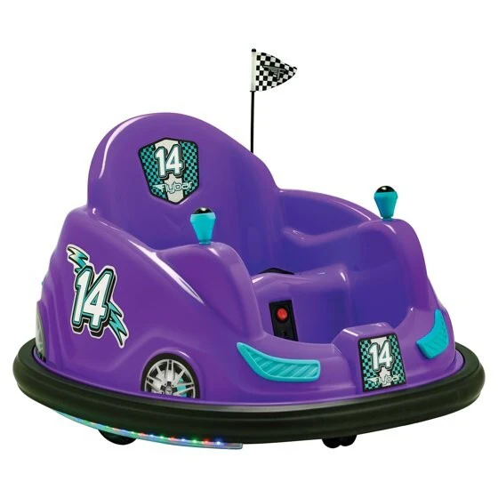6V Purple Ride-On Car with Bumper, LED Lights, and Charger for Ages 1.5-4 - Image 5