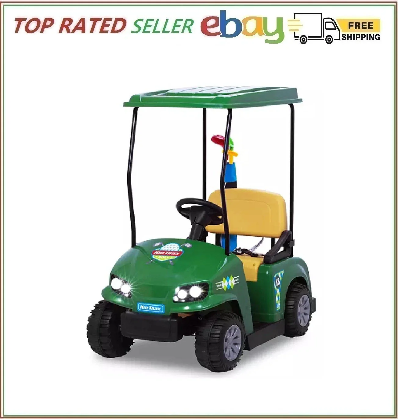 12V Battery-Powered Kids Ride-On Golf Cart - Image 8