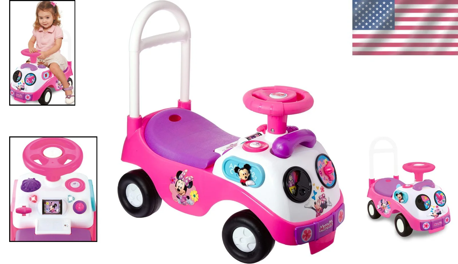 Educational Minnie Mouse Ride-On Toy for Toddlers with Music and Sound Features - Image 2