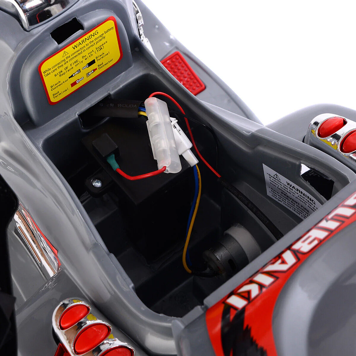 Gray 3-Wheel Electric Ride-On Motorcycle for Kids - Battery Powered Toy Bicycle - Image 4