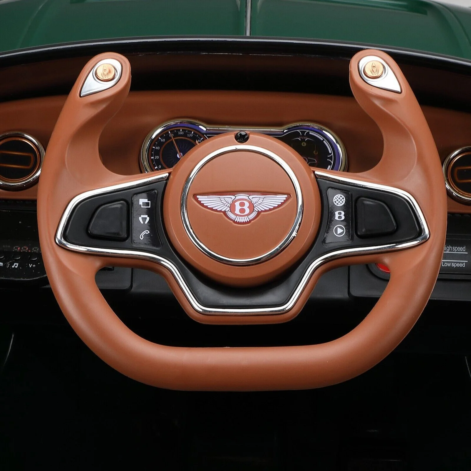 Green Bentley-Style 12V Electric Ride-On Toy Car with Remote Control - Image 10