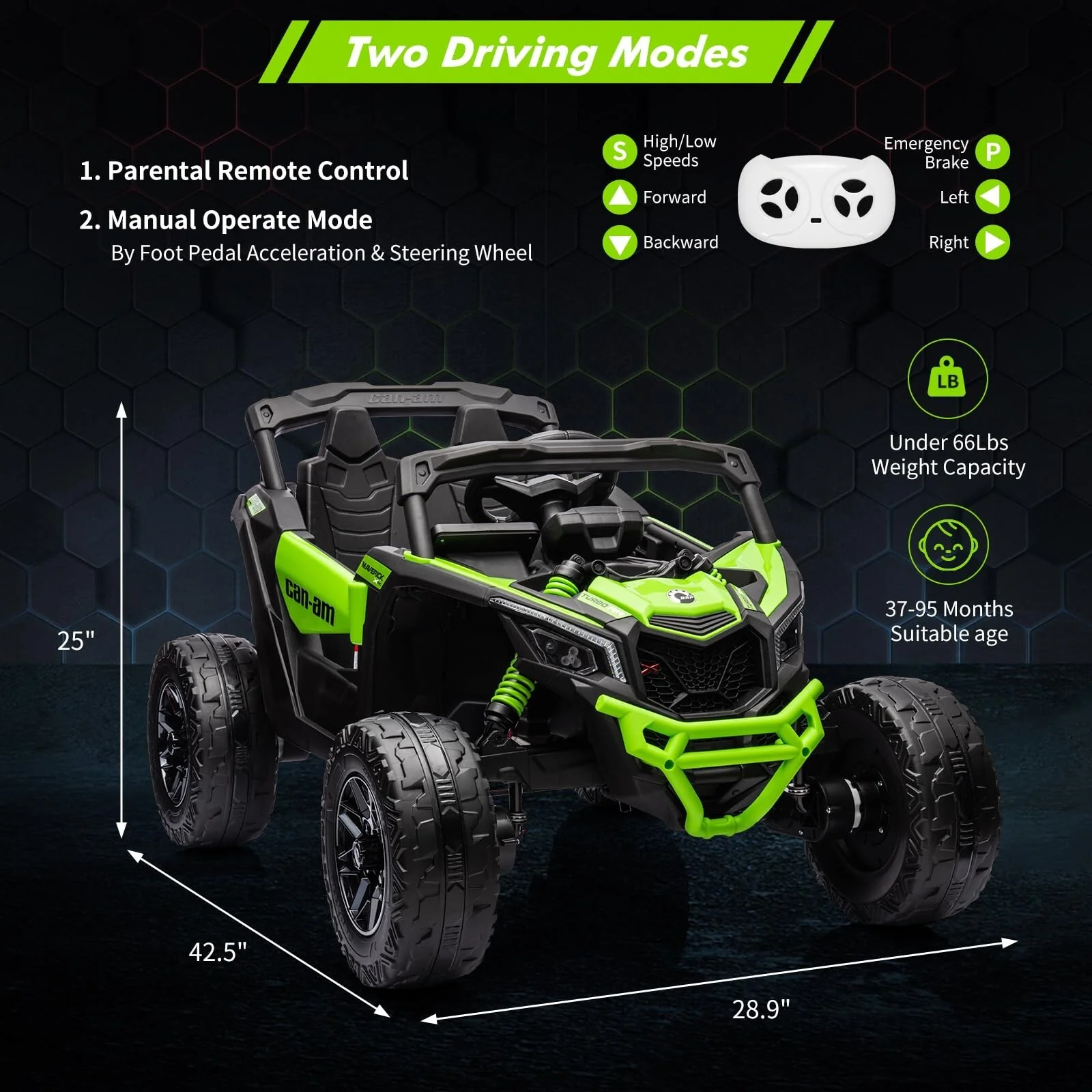 12V 4WD Electric Off-Road Kids Ride-On UTV with Remote Control - Image 29