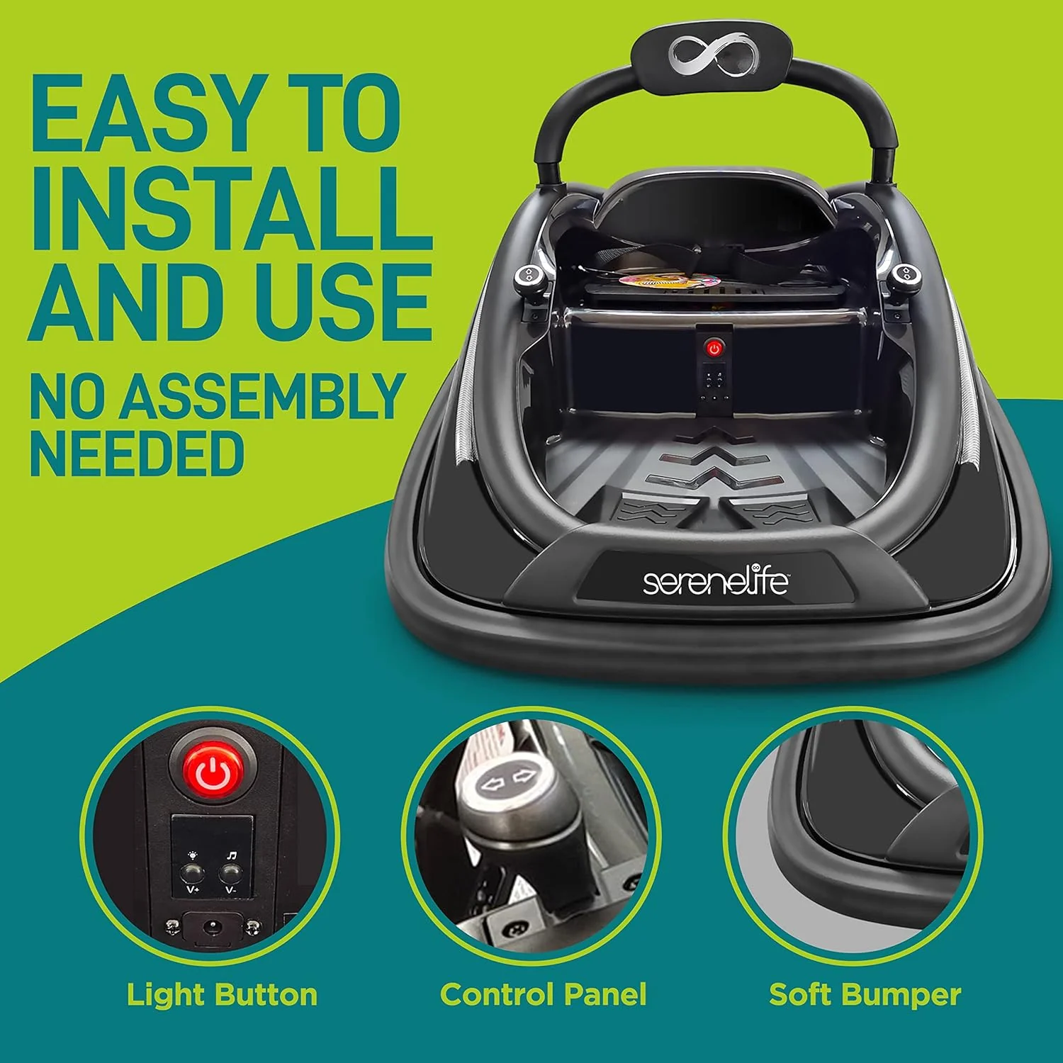 12V Rechargeable Electric Bumper Ride-On Car for Kids - Image 4