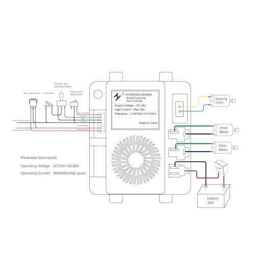 24V/40A Bluetooth Motor Control Box for Power Wheels - Image 3