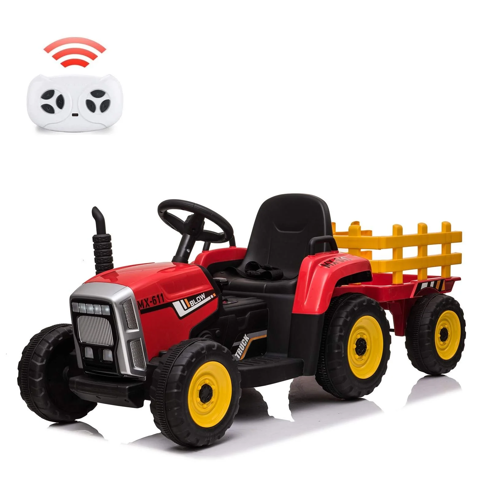 Interactive 12V Ride-On Tractor Truck with Music and Detachable Trailer - Perfect Gift for Boys and Girls - Image 16