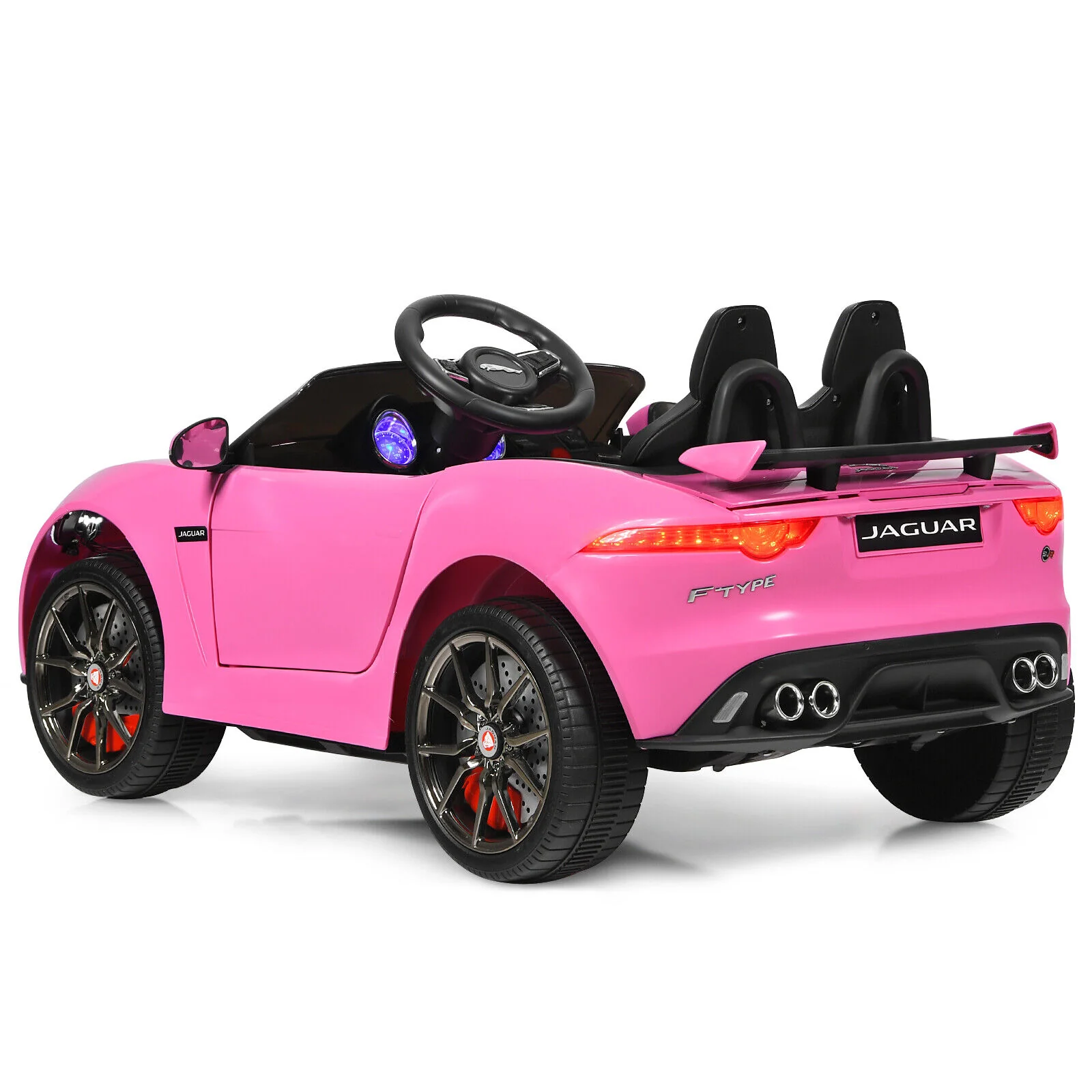 Jaguar F-Type SVR 12V Licensed Kids Ride On Car with Lights & Remote Control - Pink - Image 8