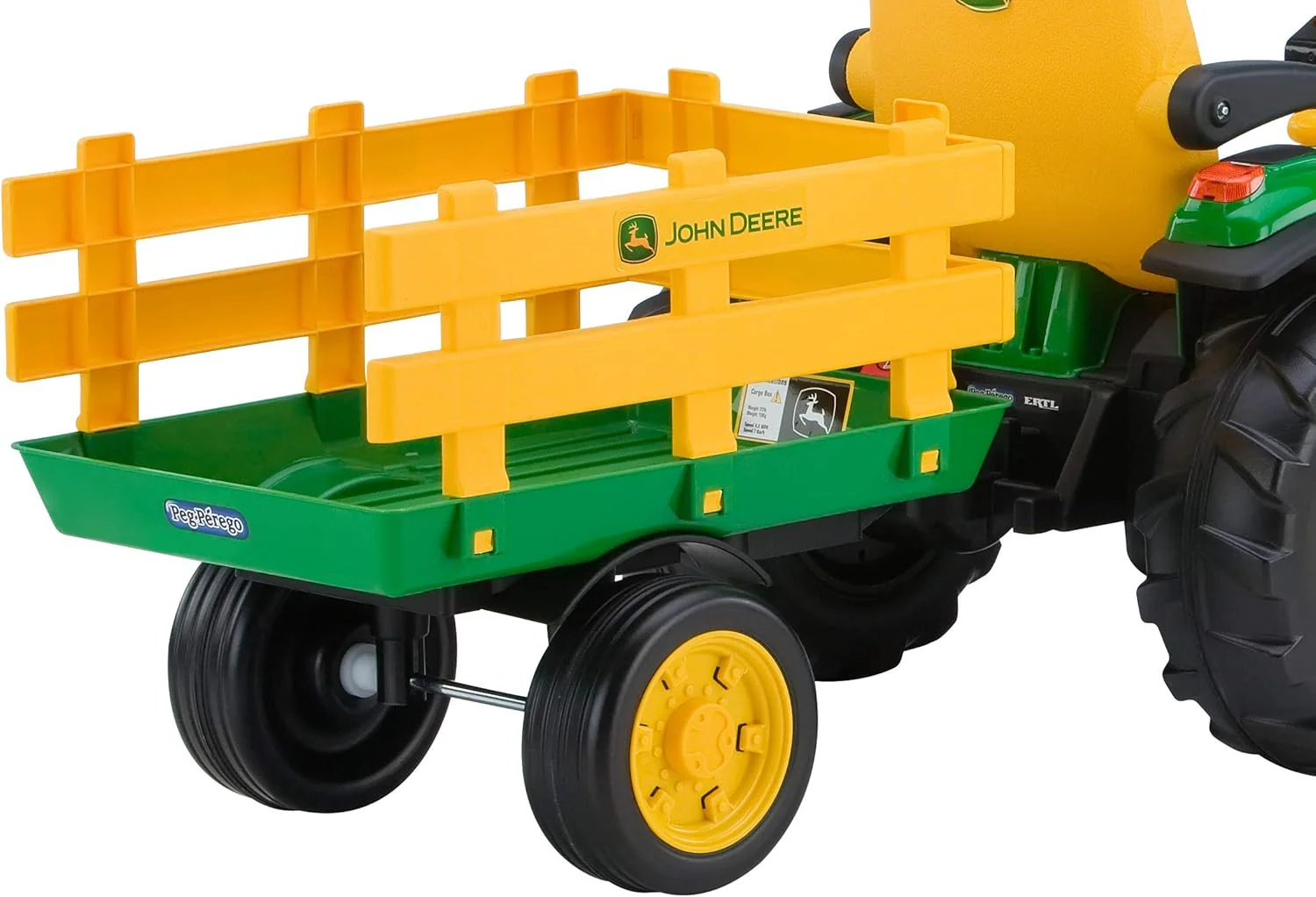 John Deere 12V Ground Force Ride-On Tractor with Trailer - Image 4