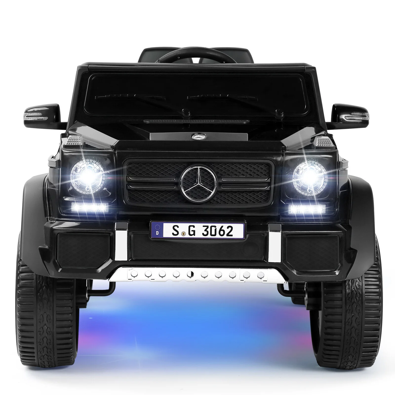 12V Black Kids Ride-On Car Truck with Battery, LED Lights, Music, and Remote Control - Image 23