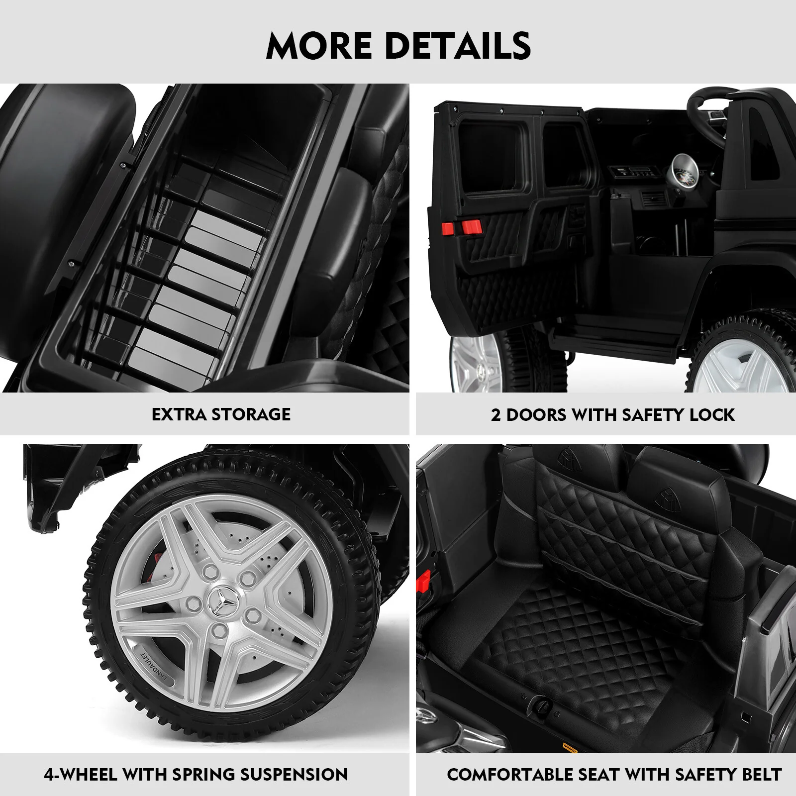 Electric 12V Black Kids Ride-On Truck with Remote Control and MP3 Player - Image 14