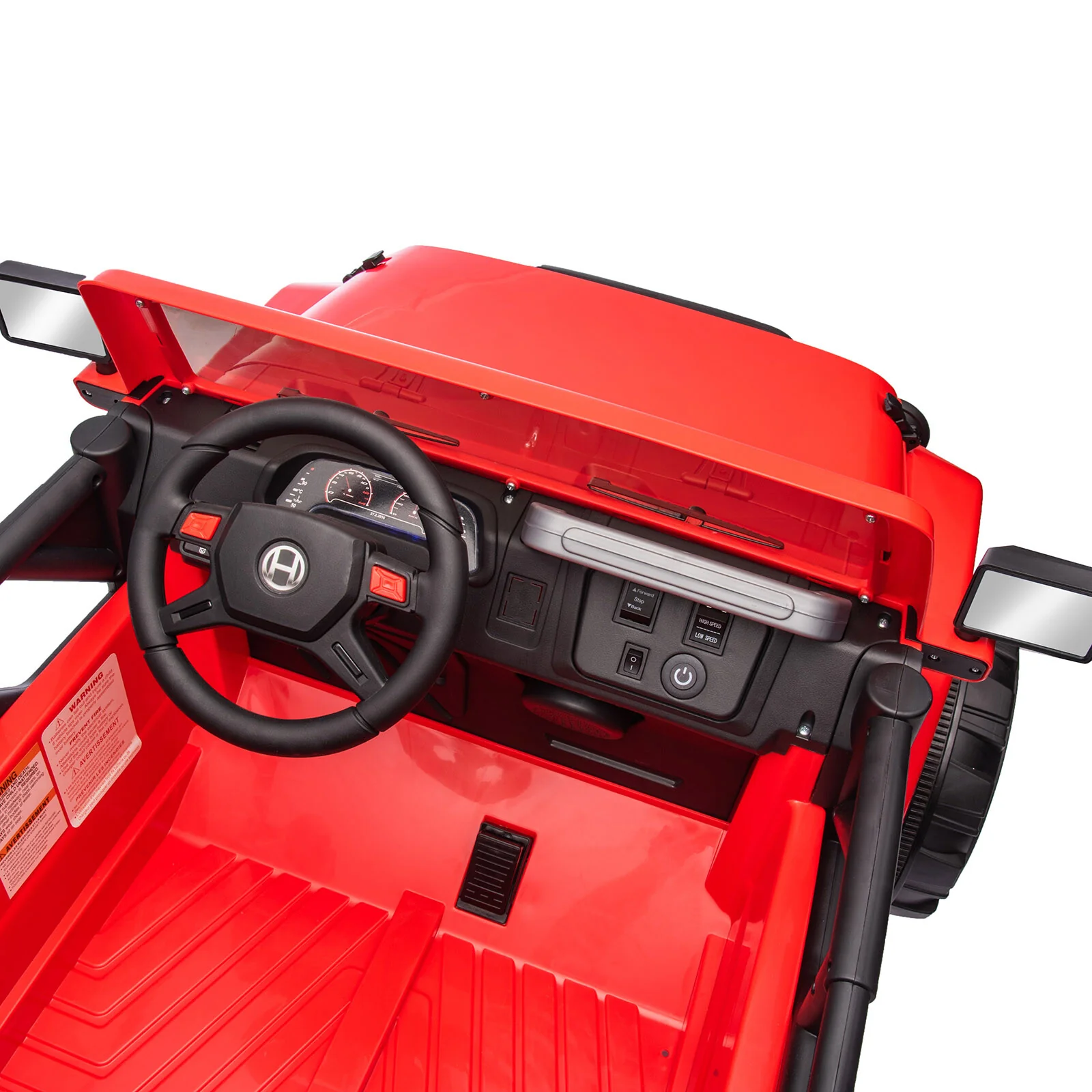 12V Red Kids 2-Seater Ride-On Truck with LED Lights, Music, and Remote Control Battery-Powered Car - Image 16