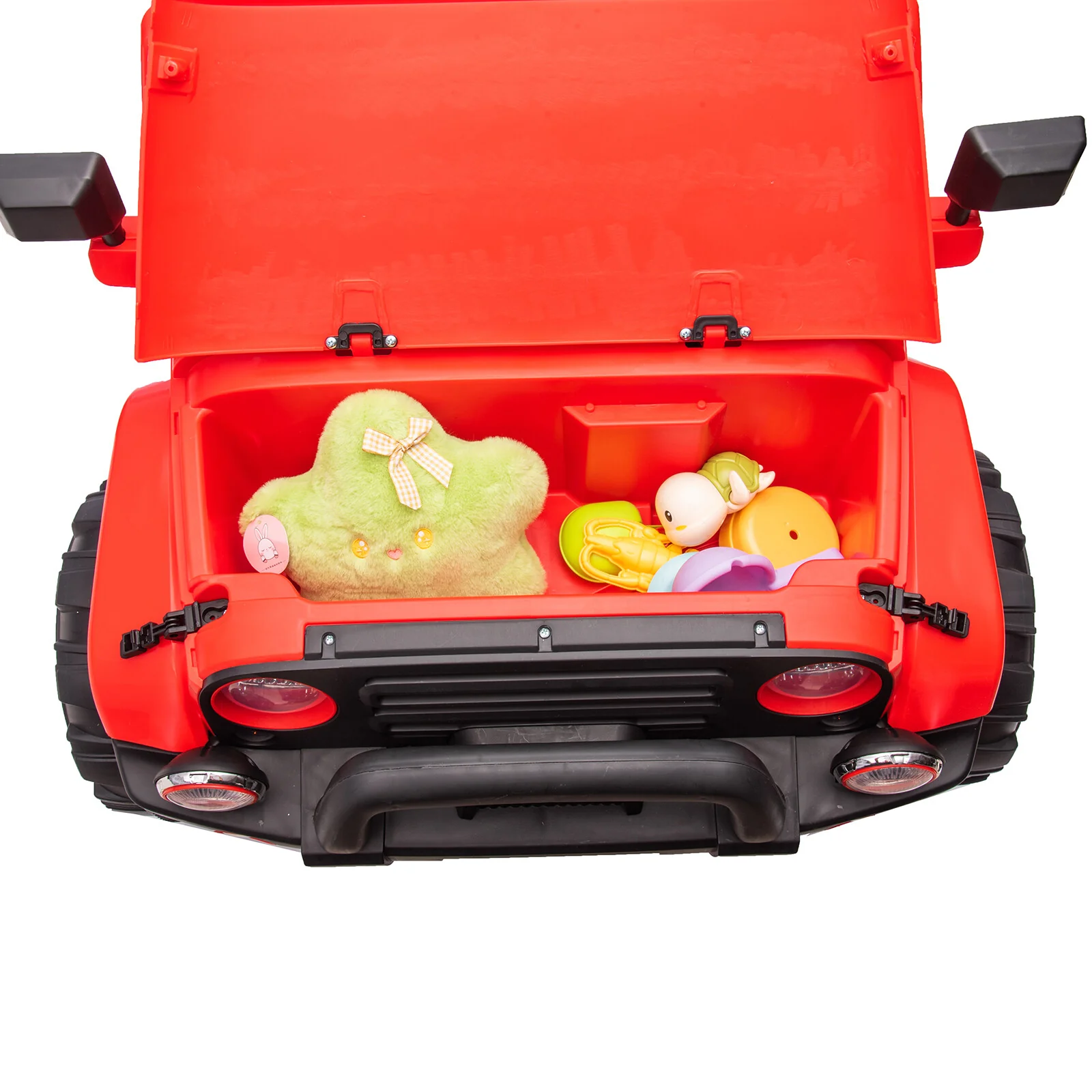 12V Red Kids 2-Seater Ride-On Truck with LED Lights, Music, and Remote Control Battery-Powered Car - Image 19