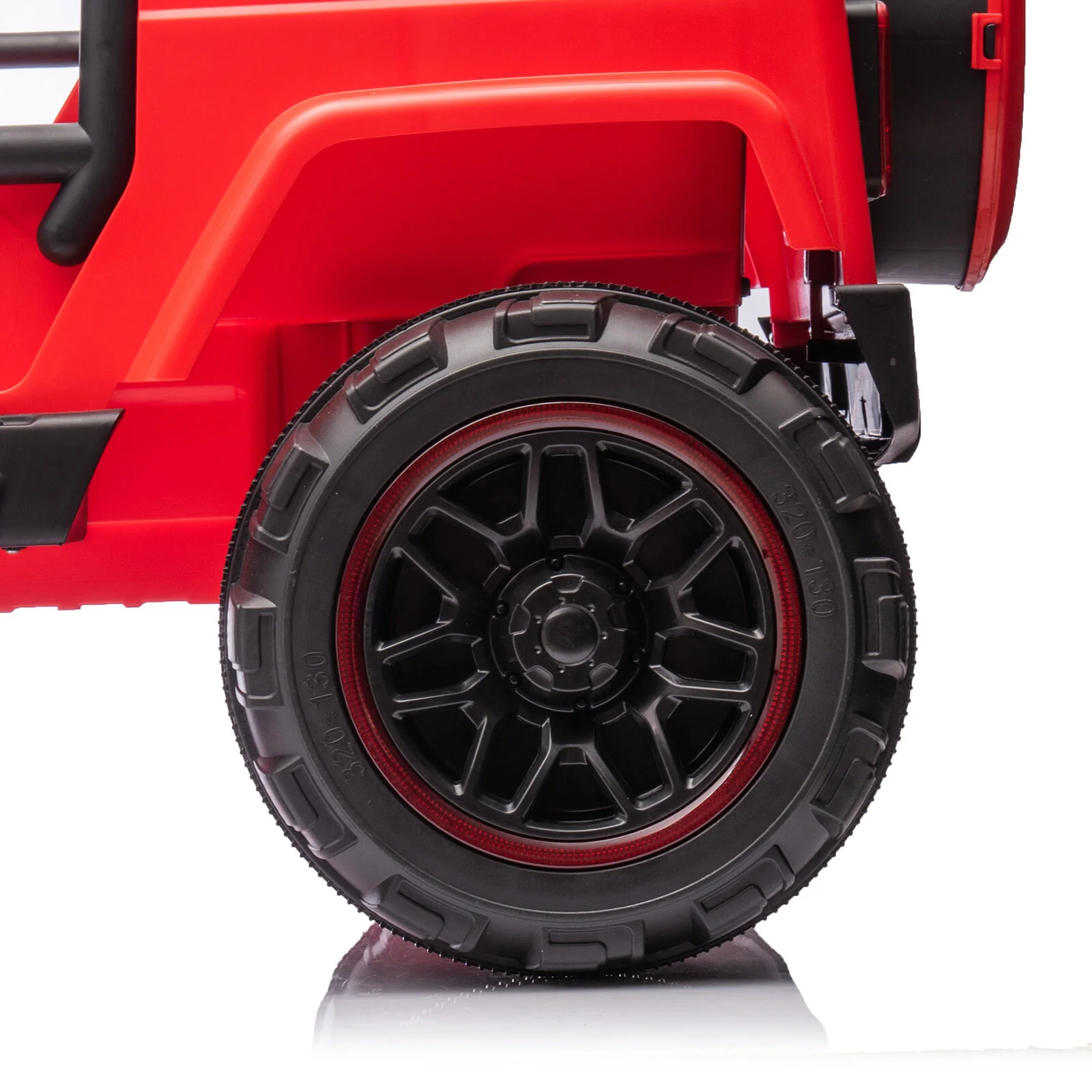 12V Red Kids 2-Seater Ride-On Truck with LED Lights, Music, and Remote Control Battery-Powered Car - Image 20